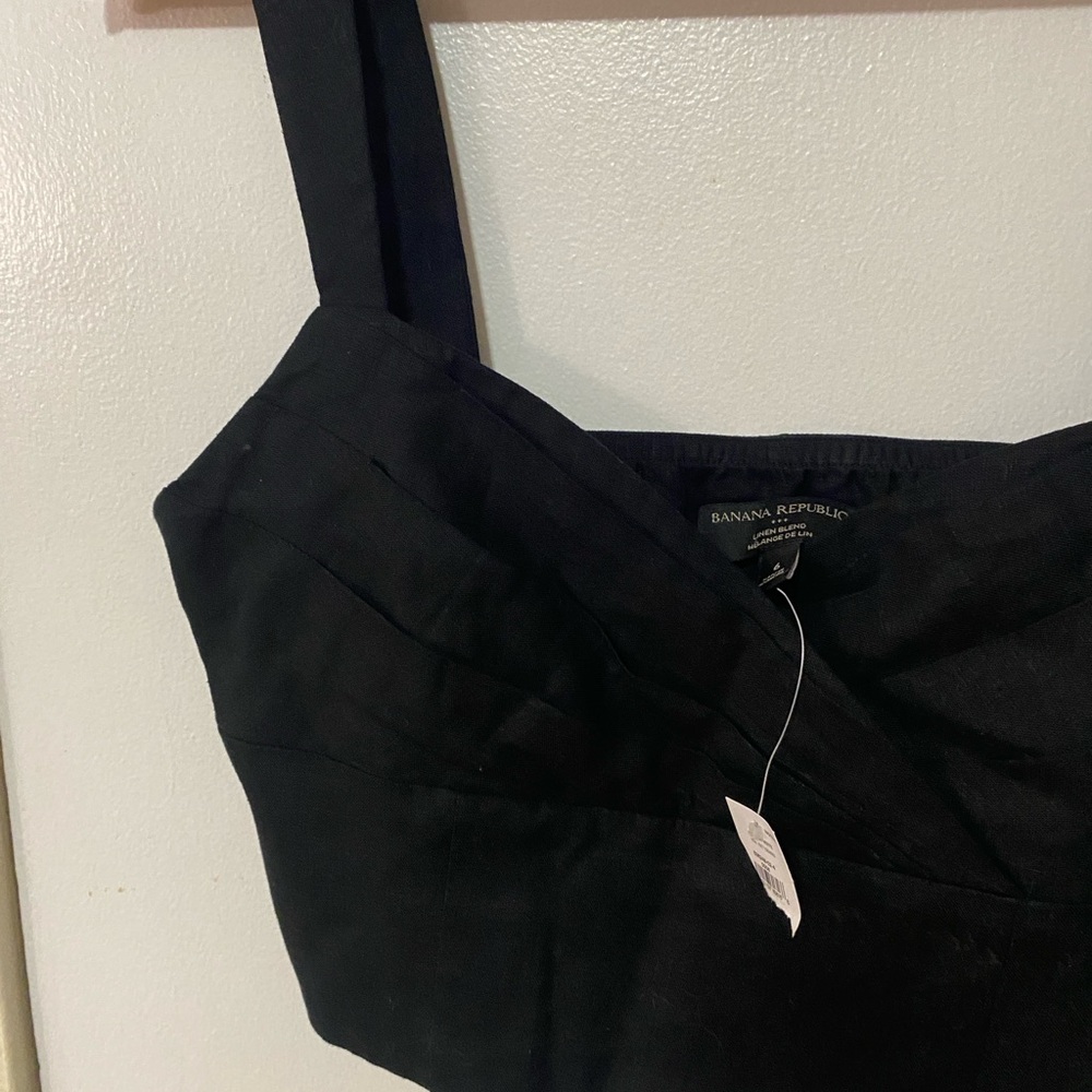 NWT Linen-Blend Banana Republic Crossover Bustier Tank - Picture 4 of 7